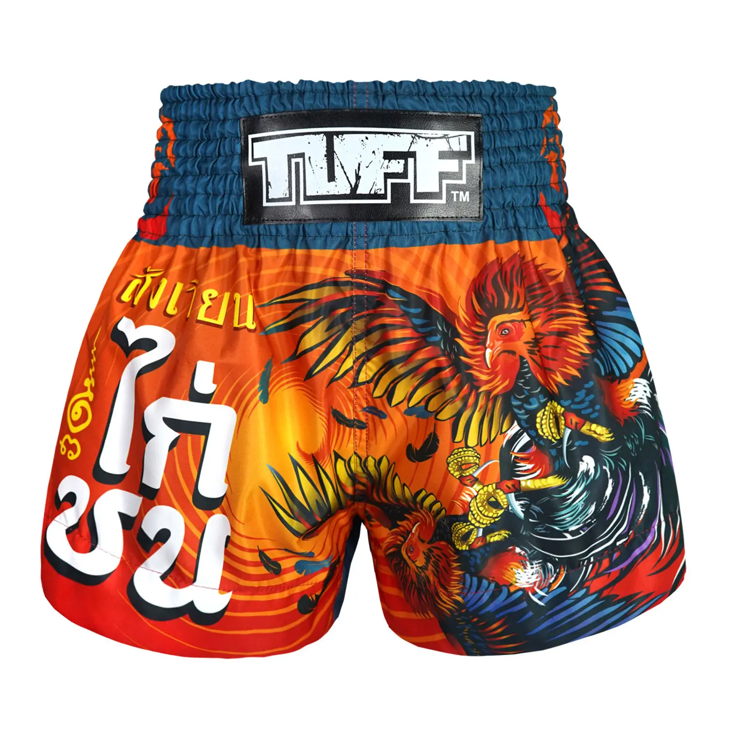 TUFF Muay Thai Shorts Lethwei Rooster MS676 on white background