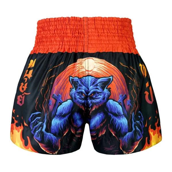 TUFF Muay Thai shorts with werewolf graphics