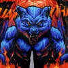 TUFF Muay Thai Shorts in a Midnight Werewolf Design