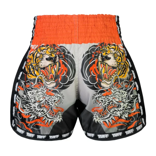 TUFF Muay Thai Shorts in New Retro Style featuring Japanese Yin-Yang Design