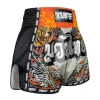 TUFF Muay Thai Shorts in New Retro Style displaying The Japanese Yin-Yang