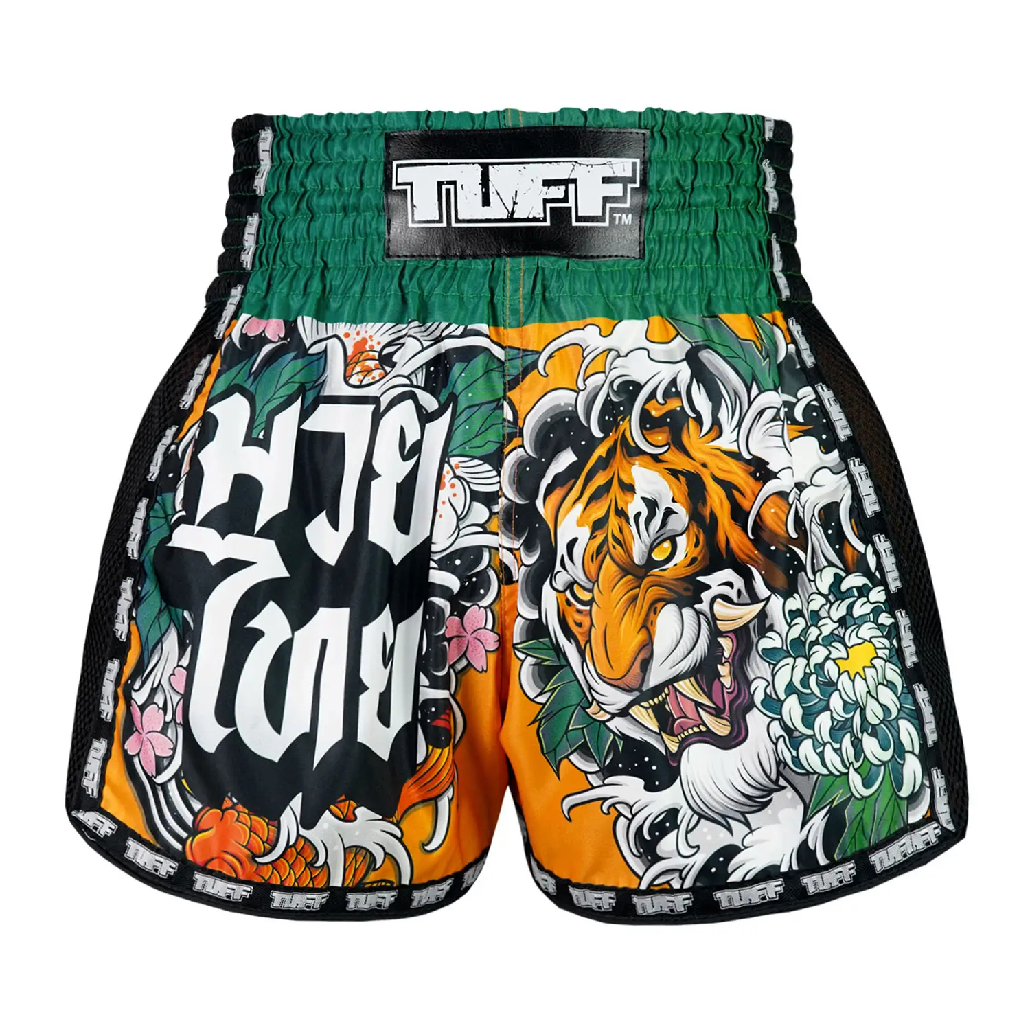 TUFF Muay Thai Shorts in Retro Style Tora Mori to Kingyo Design