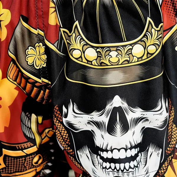 Pair of TUFF Muay Thai Shorts Samurai Skull MS658