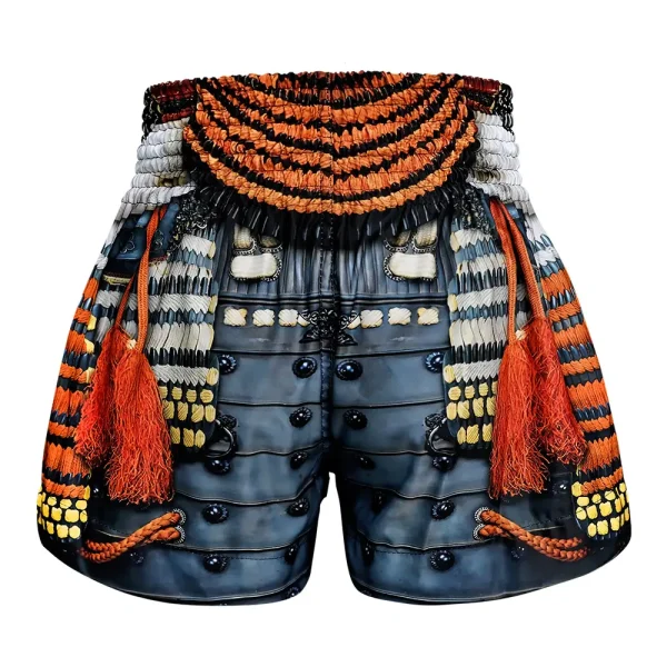 A pair of TUFF Muay Thai Shorts in design The Ashigaru MS656