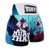 TUFF Muay Thai Shorts The Carcharodon MS673 - Blue in Blue — graphic close‑up