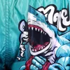 TUFF Muay Thai Shorts The Carcharodon MS673 - Blue in Blue — three‑quarter angle