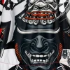 TUFF Muay Thai Shorts The Samurai of Siam MS659 in action