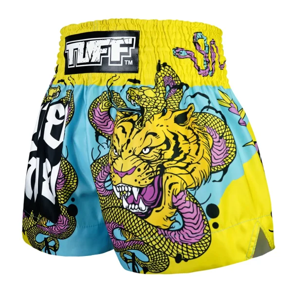 Muay Thai shorts with tiger and python design by TUFF.