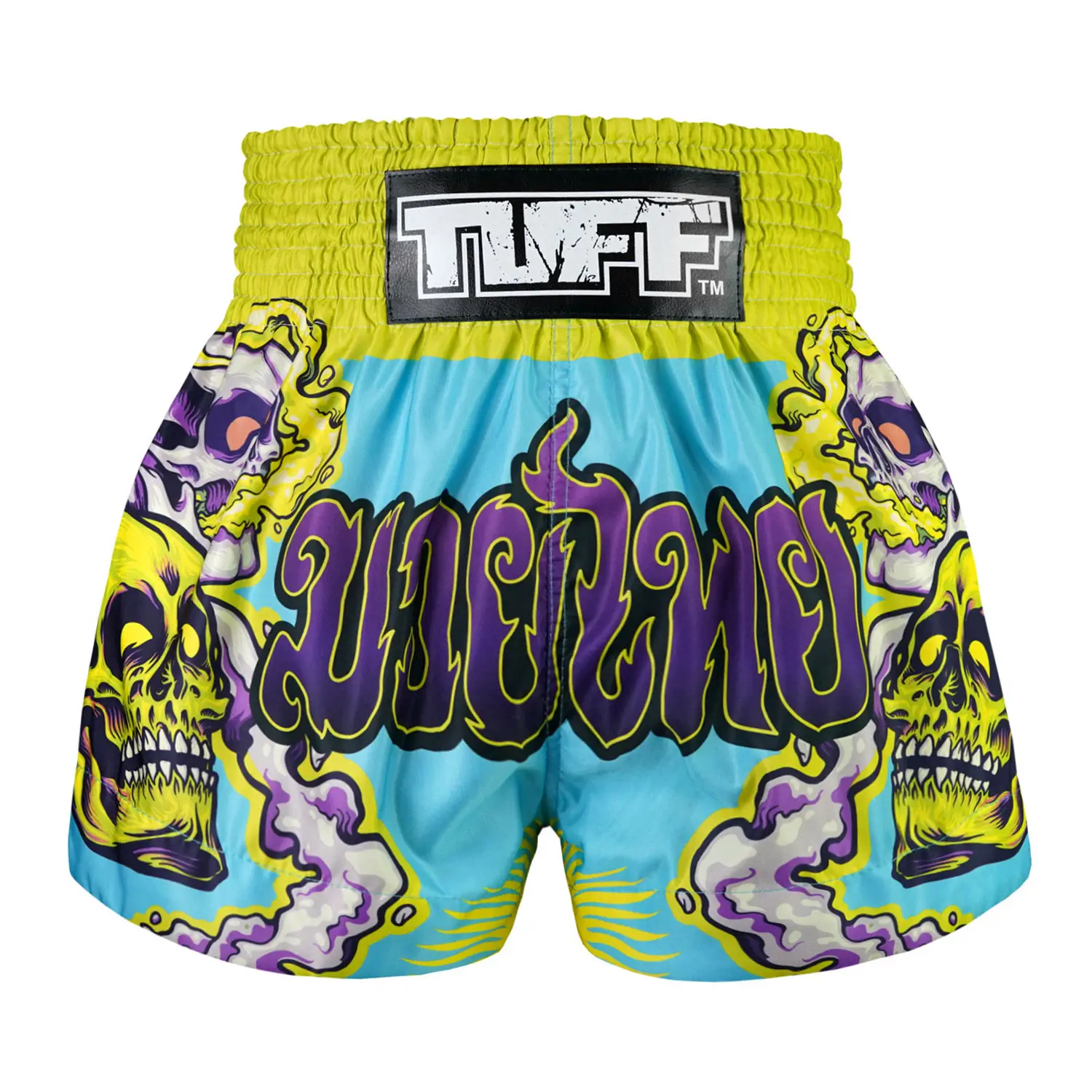 TUFF Muay Thai Shorts Trippy Skull MS682 design