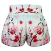 Tuff Retro Muay Thai Shorts Akai Tsuru The Red Crane Rms114 White 2 A pair of TUFF Retro Muay Thai Shorts Akai Tsuru The Red Crane RMS114