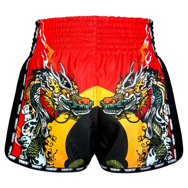 TUFF Retro Muay Thai Shorts with Chinese Dragon and Tiger design