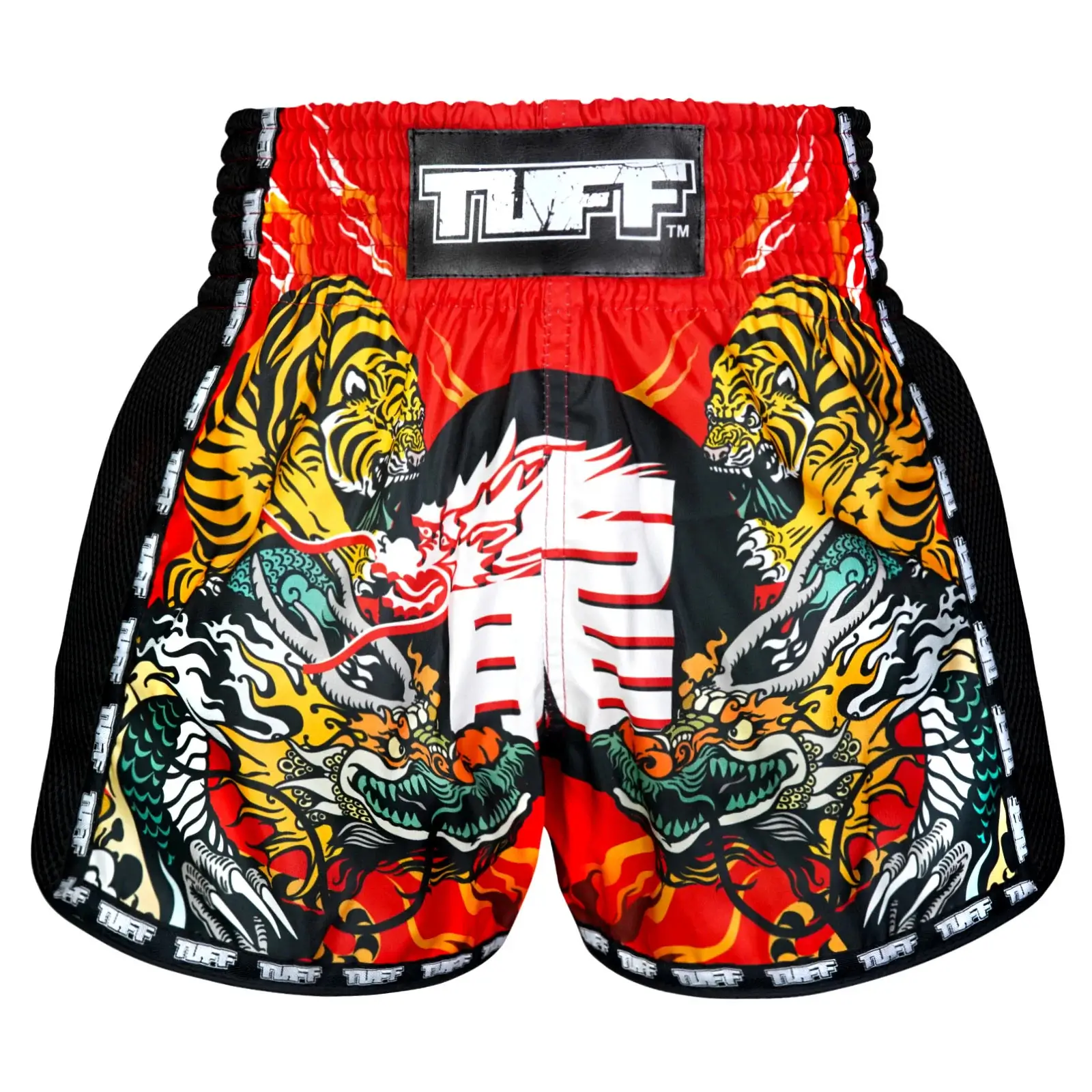 Muay Thai shorts with Chinese dragon and tiger design