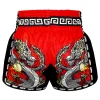 Tuff Retro Muay Thai Shorts Chinese Dragon Msc116 Red 2 TUFF Retro Muay Thai Shorts Featuring Chinese Dragon Design