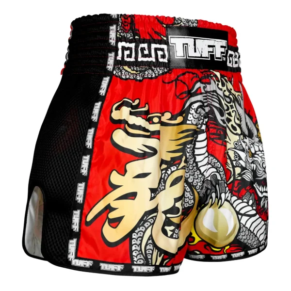 Tuff Retro Muay Thai Shorts Chinese Dragon Msc116 Red 3 TUFF Retro Muay Thai Shorts Chinese Dragon MSC116 in view