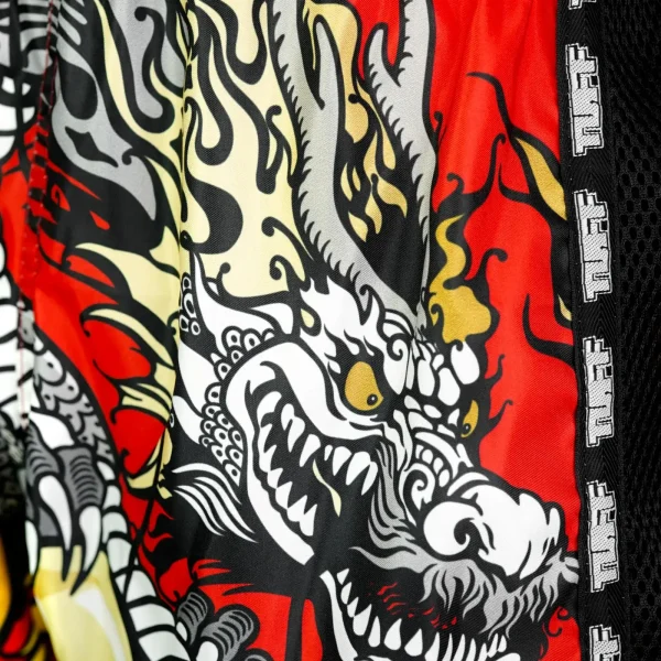 Tuff Retro Muay Thai Shorts Chinese Dragon Msc116 Red 4 Pair of TUFF Retro Muay Thai Shorts featuring Chinese Dragon design