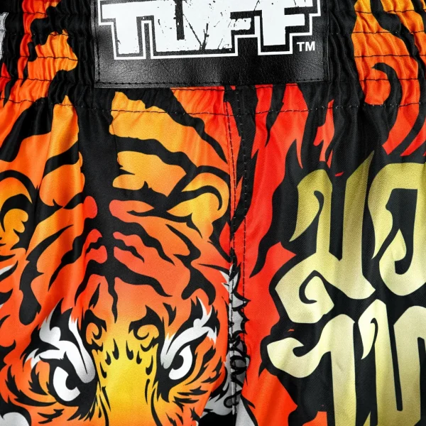 Tuff Retro Muay Thai Shorts Furious Tiger Black 4 TUFF Retro Muay Thai Shorts with Furious Tiger design