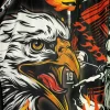 TUFF Retro Muay Thai Shorts Graybeard and The Eagle RMS108 in display