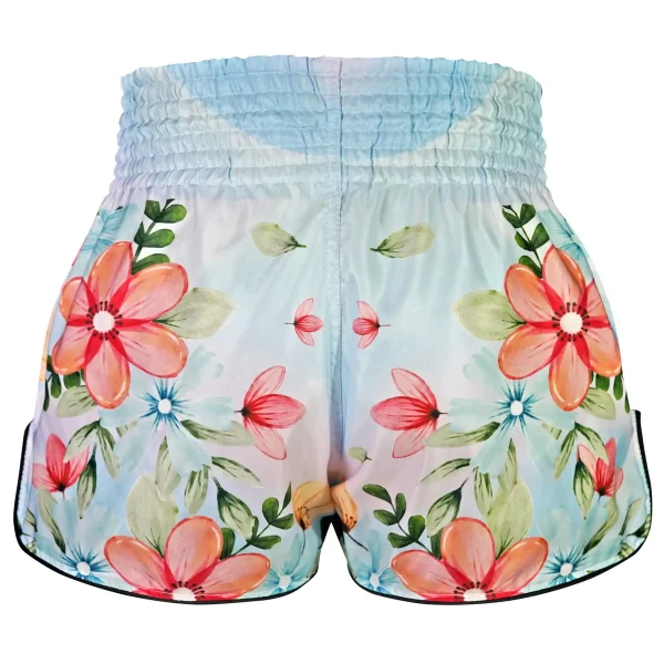 Tuff Retro Muay Thai Shorts Kibo No Hana Flower Of Hope Rms115 White 2 TUFF Retro Muay Thai Shorts Kibo no Hana Flower of Hope RMS115