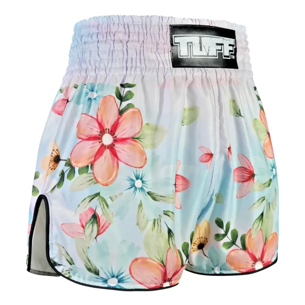 Tuff Retro Muay Thai Shorts Kibo No Hana Flower Of Hope Rms115 White 3 TUFF Retro Muay Thai Shorts Kibo no Hana Flower of Hope RMS115