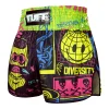 Tuff Retro Muay Thai Shorts Neon Graffiti Rms119 Black Green 1 TUFF Retro Muay Thai Shorts Neon Graffiti RMS119