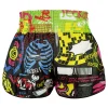 Tuff Retro Muay Thai Shorts Neon Graffiti Rms119 Black Green 2 Neon Graffiti TUFF Retro Muay Thai Shorts RMS119