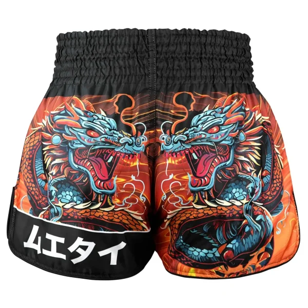 TUFF Retro Muay Thai Shorts in Seraphic Seiryu Samurai Saga design