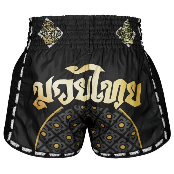 TUFF Retro Muay Thai Shorts Singha Yantra with War Flag design