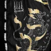 TUFF Retro Muay Thai Shorts Singha Yantra with War Flag MSC117 design detail