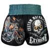 Tuff Retro Muay Thai Shorts The Skull Rider Rms109 Black 2 TUFF Retro Muay Thai Shorts The Skull Rider RMS109