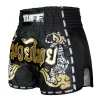 Tuff Retro Muay Thai Shorts Twin Tiger Black 1 Athlete wearing TUFF Retro Muay Thai Shorts Twin Tiger