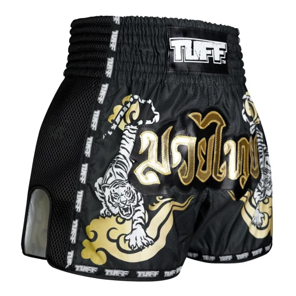 Tuff Retro Muay Thai Shorts Twin Tiger Black 3 Pair of TUFF Retro Muay Thai Shorts Twin Tiger
