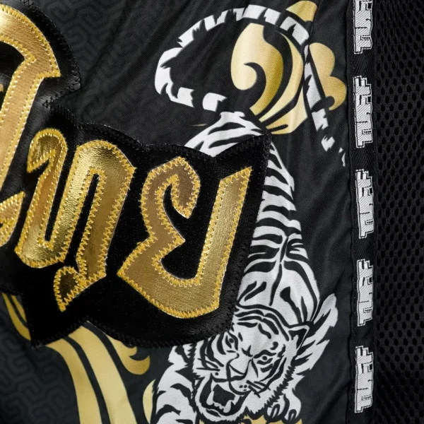 Tuff Retro Muay Thai Shorts Twin Tiger Black 4 TUFF Retro Muay Thai Shorts Twin Tiger design