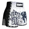 Pair of TUFF Retro Muay Thai Shorts War Elephant MSC112 design in vibrant colors