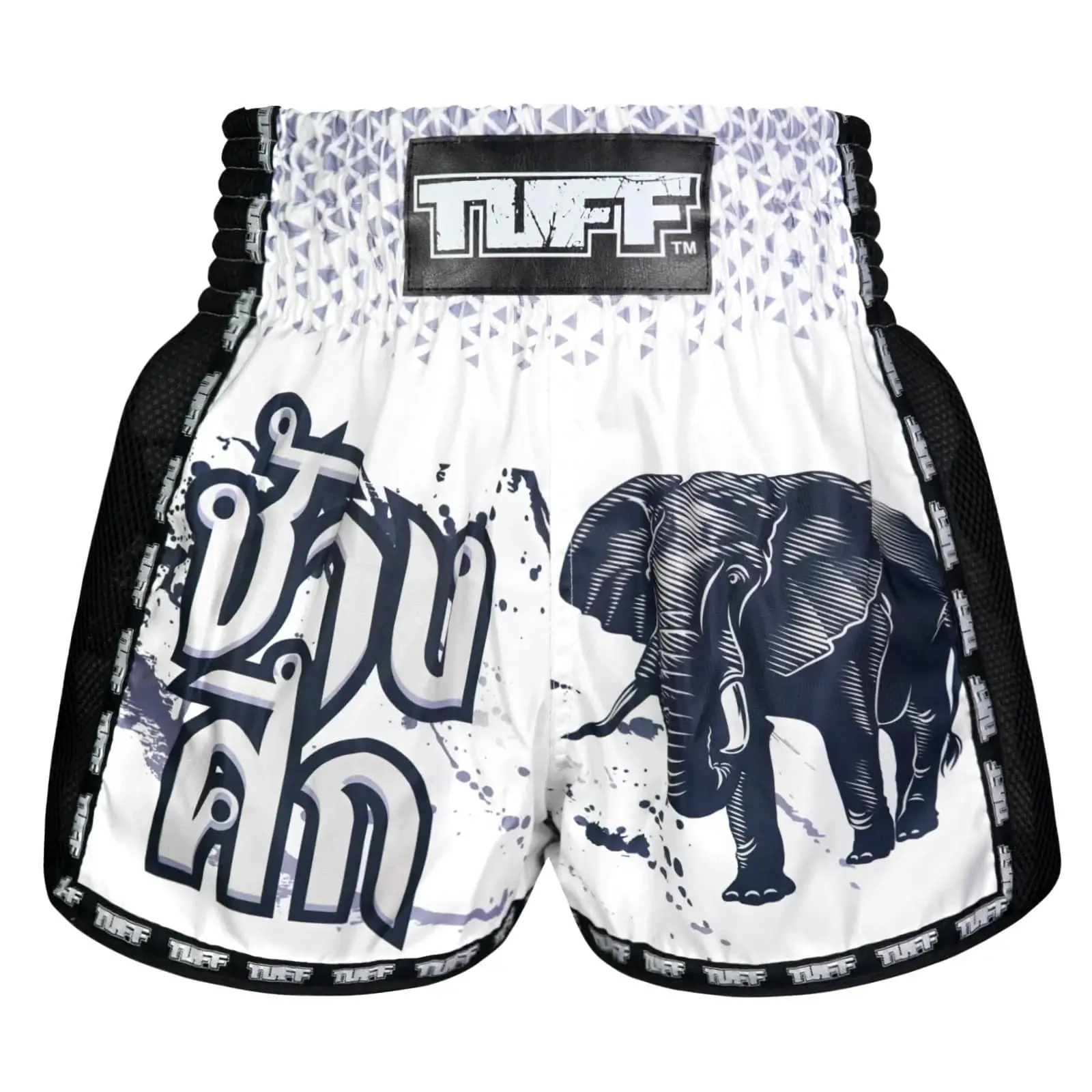 Pair of TUFF Retro Muay Thai Shorts War Elephant MSC112