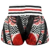 Tuff Retro Muay Thai Shorts Waves Of Bushido Elegance Rms102 Black White 2 TUFF Retro Muay Thai Shorts with Bushido Elegance design