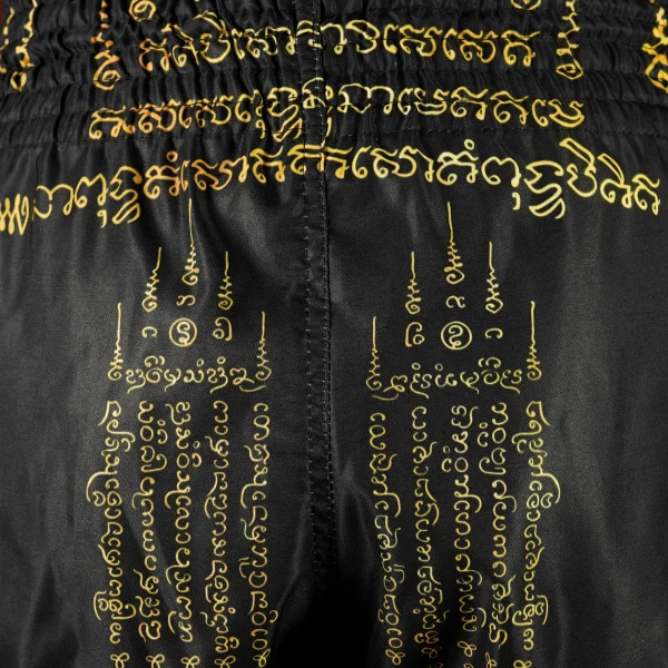 TUFF Retros Muay Thai Shorts Yaksa Yantra RMS116 in a powerful red-black color pattern