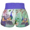 Tuff Retro Muay Thai Shorts Yugana Kujaku The Elegance Peacock Rms112 Mint Blue 2 Pair of TUFF Retro Muay Thai Shorts in Yugana Kujaku The Elegance Peacock design