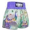 Tuff Retro Muay Thai Shorts Yugana Kujaku The Elegance Peacock Rms112 Mint Blue 3 TUFF Retro Muay Thai Shorts Yugana Kujaku The Elegance Peacock RMS112