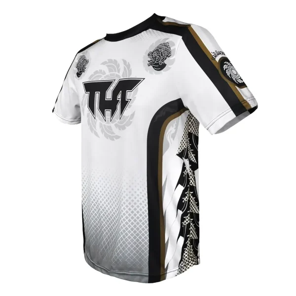 Tuff T Shirt Rowel With Double Hanuman Head Ts008 White 1 White TUFF T-Shirt with Rowel and Double Hanuman Head Graphic TS008