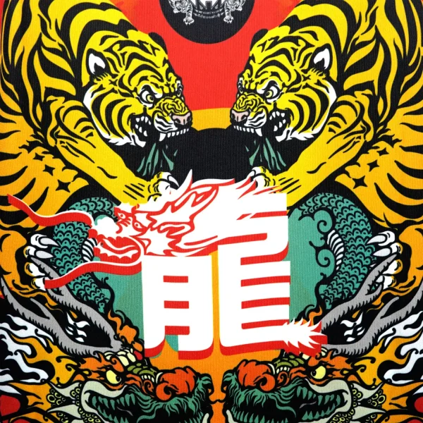 Tuff Vest Tank Top Chinese Dragon And Tiger Tt104 Red 4 Tank top featuring a Chinese Dragon and Tiger design from TUFF Vest.