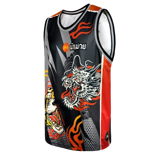 Tuff Vest Tank Top Dragon And Tiger Tt105 Black 1 TUFF Vest Tank Top Dragon and Tiger TT105 - Black in Black — side profile