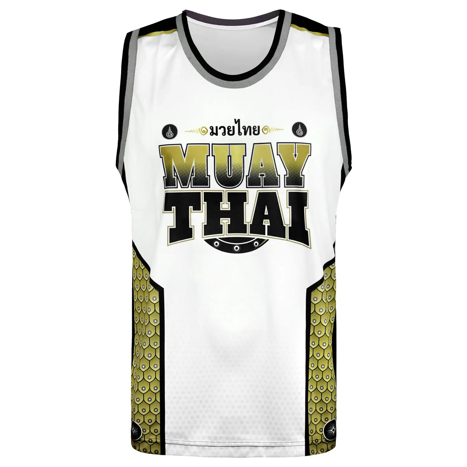 A man wearing a TUFF Vest Tank Top Golden Gladiator TT103