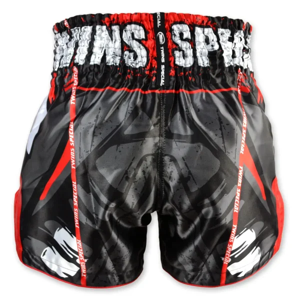 Twins Special Demon Muay Thai Shorts Tbs55 De Black Red 2 Twins Special Demon Muay Thai Shorts TBS55-DE on white background
