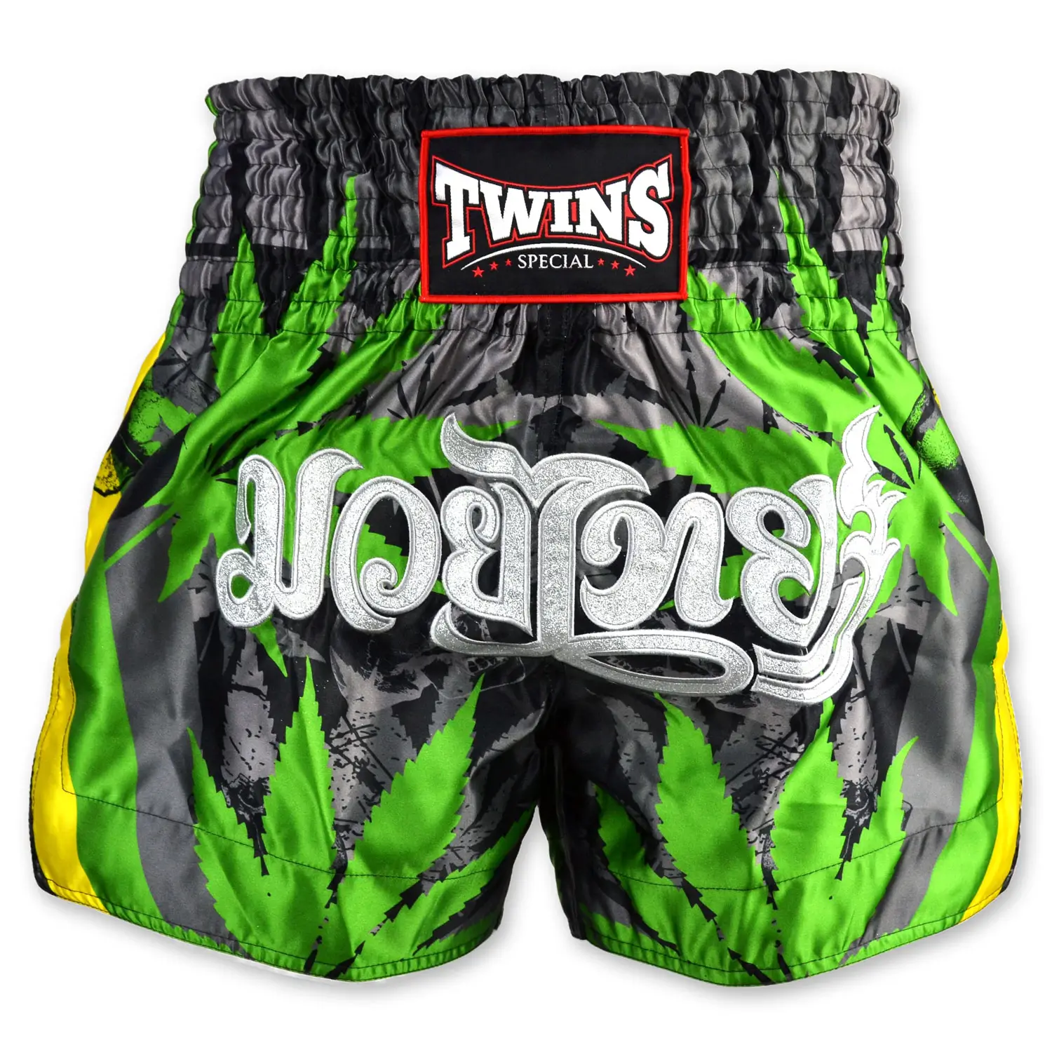Twins Special Grass Muay Thai Shorts TBS54-GR in action