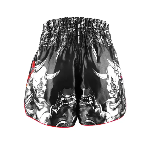 Twins Special Kabuki Muay Thai Shorts Tbs58 Kb Black 2 Twins Special Kabuki Muay Thai Shorts TBS58-KB on a plain background