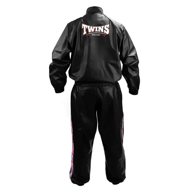 Two Twins Special VSS2 Vinyl Sweatsuits displayed next to each other
