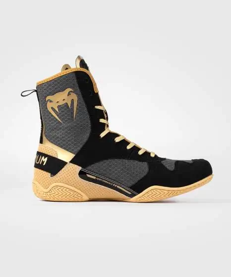 Venum Elite Boxing Shoes - Black/Beige in Black/Beige — rear print
