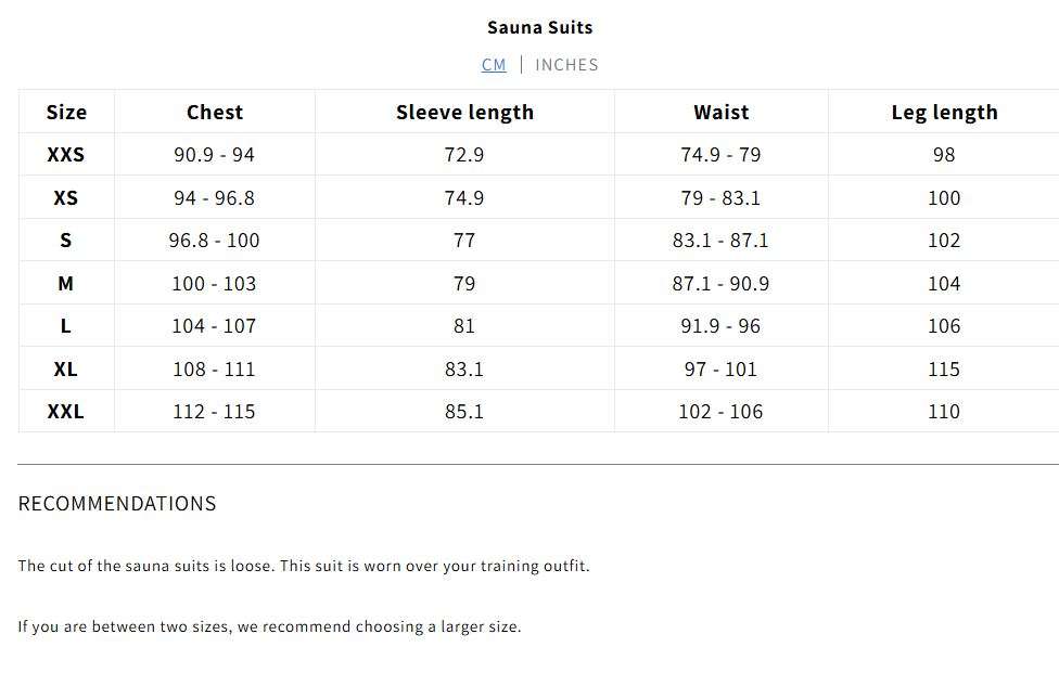 Size chart