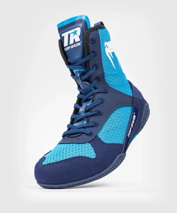 Venum X Top Rank Original Boxing Shoes Blue 1 Venum x Top Rank Original Boxing Shoes in a black and yellow color combination.
