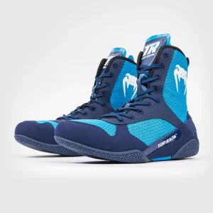 Venum x Top Rank high performance boxing shoes on white background.